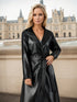 Winddichte PU-Jacke Damen mit Taillengürtel | Elegant & Chic